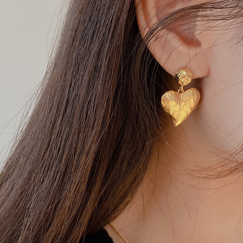 heart gold earring