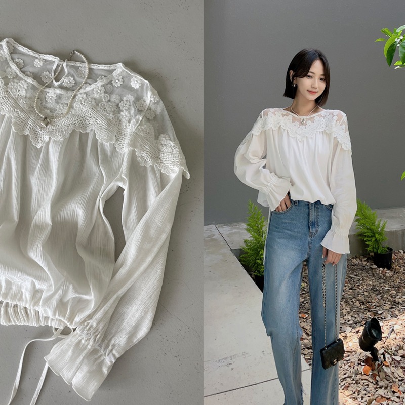 bloggerbok blomming lace blouse(아이보리)