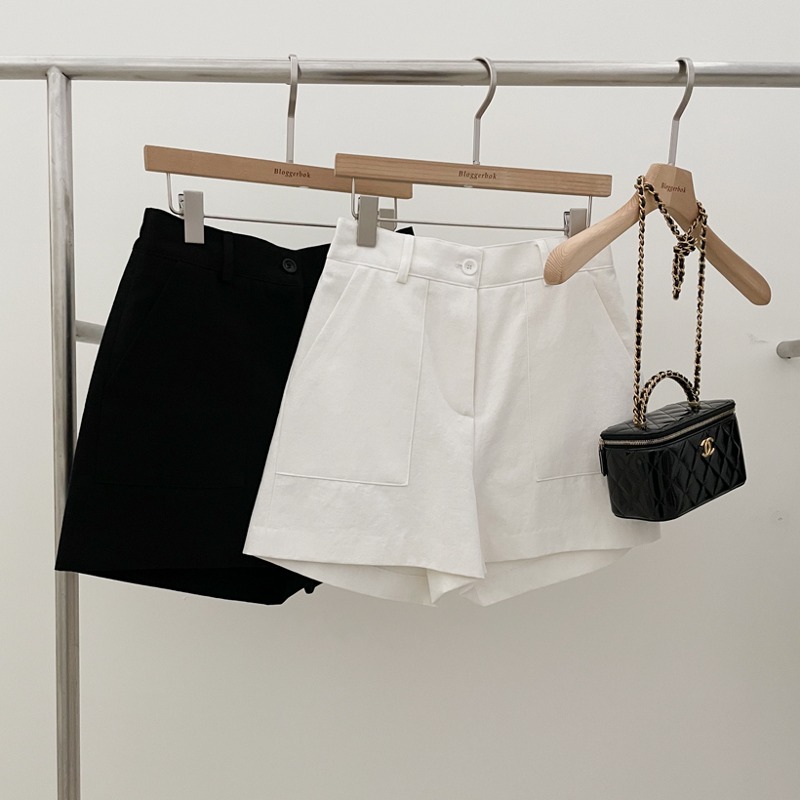 bloggerbok modern pocket line shorts (아이보리, 블랙)