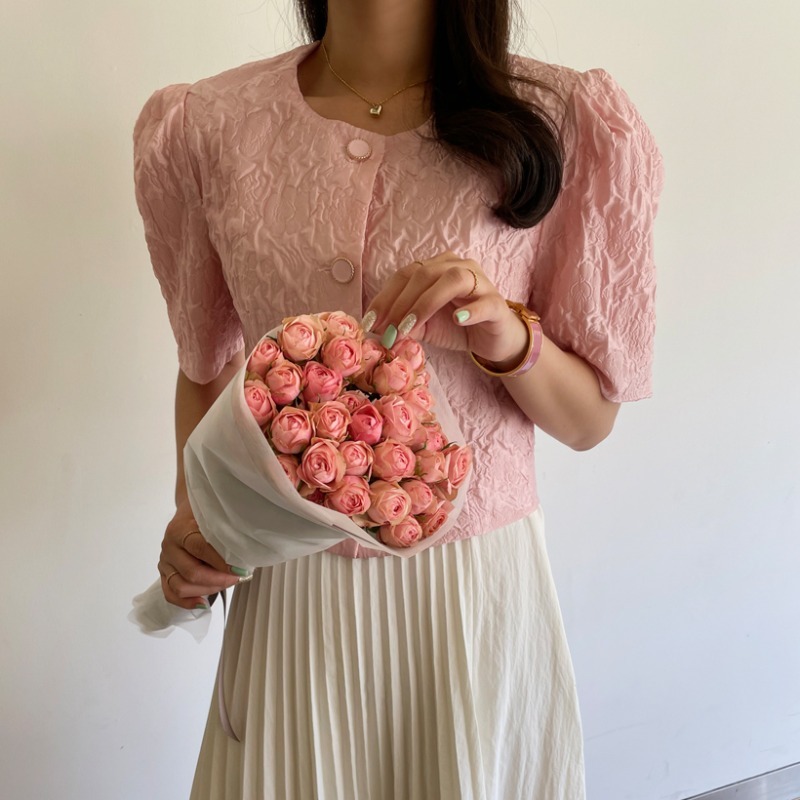 jacqaurd button blouse (핑크)