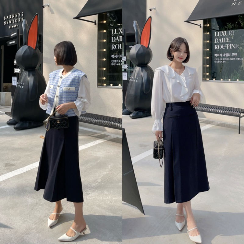 modern line skirt (네이비)